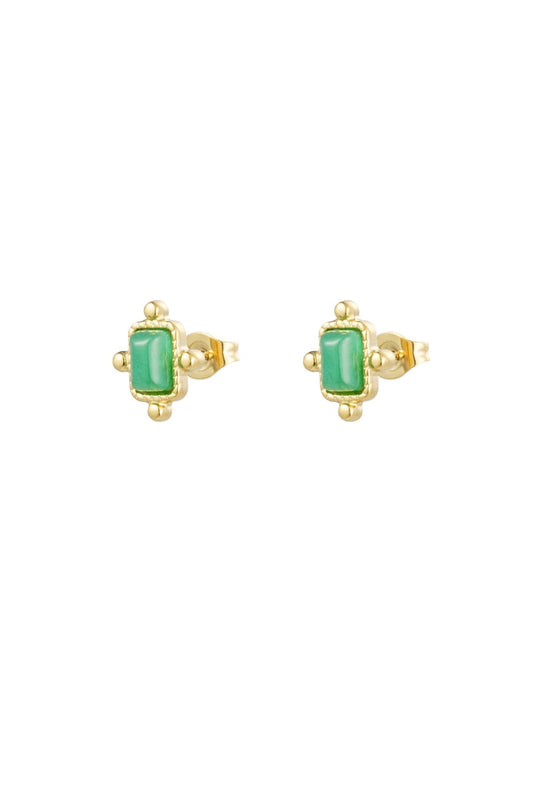 Studs vintage - Gold color/light green
