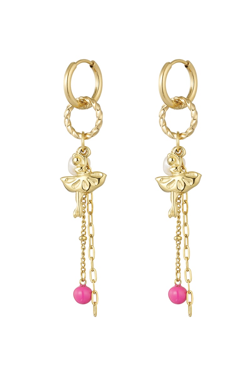 Earrings dancing ballerina - Silver Color color