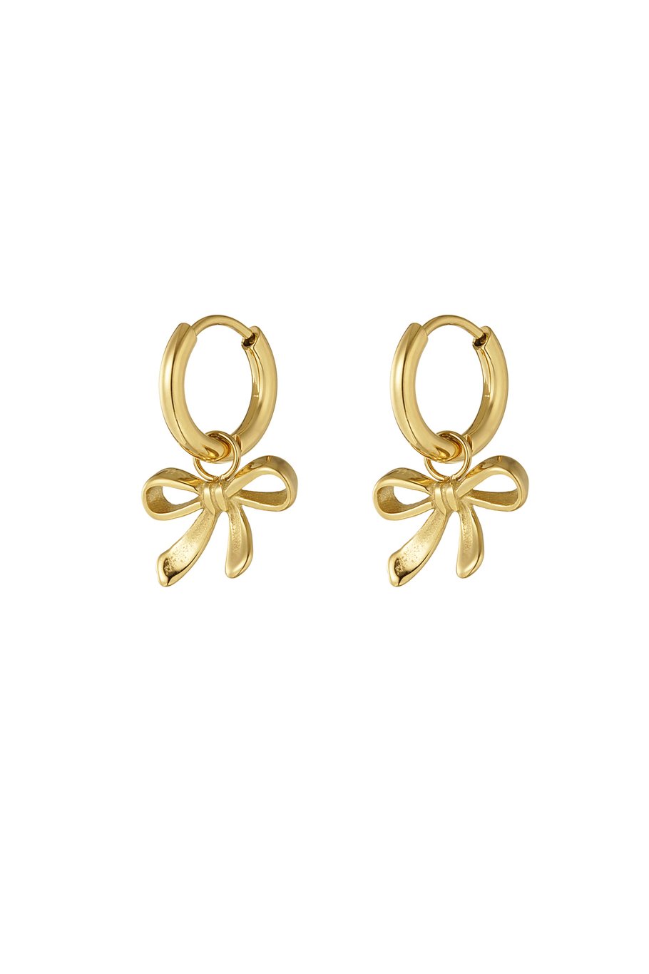 GOLDEN BOW HOOPS - OORBELLEN