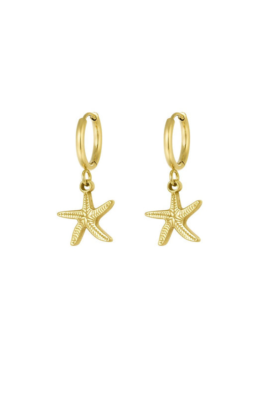 GOLDEN STARFISH - OORBELLEN