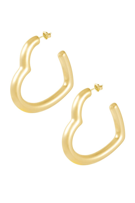 GOLDEN HEART HOOPS - OORBELLEN