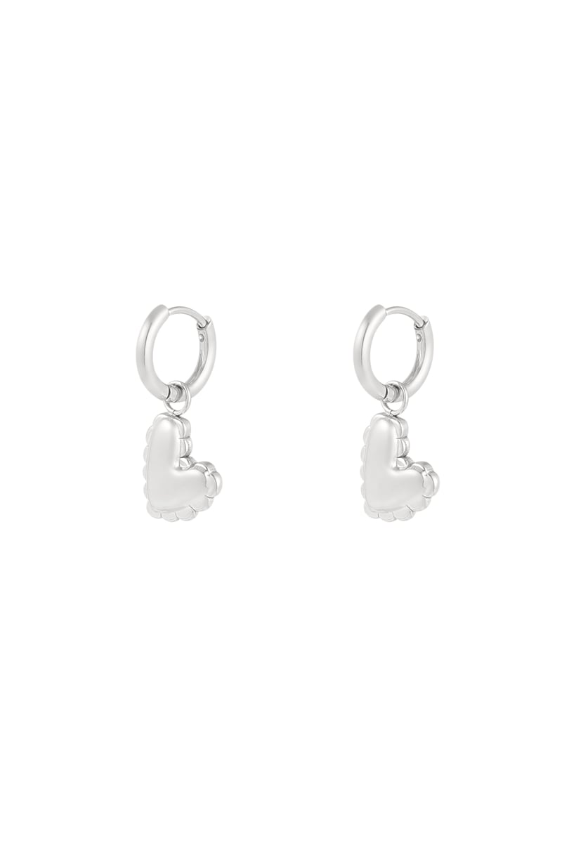 small hanging heart charm earrings