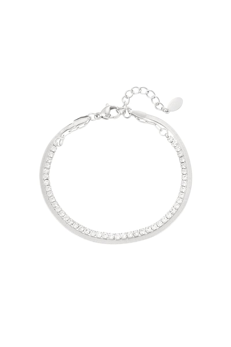 double bracelet with diamonds