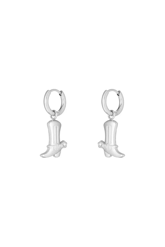 SILVER COWBOY BOOT - OORBELLEN