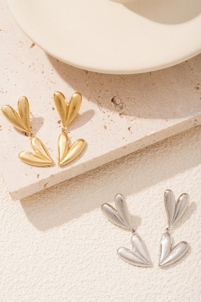 double heart earrings
