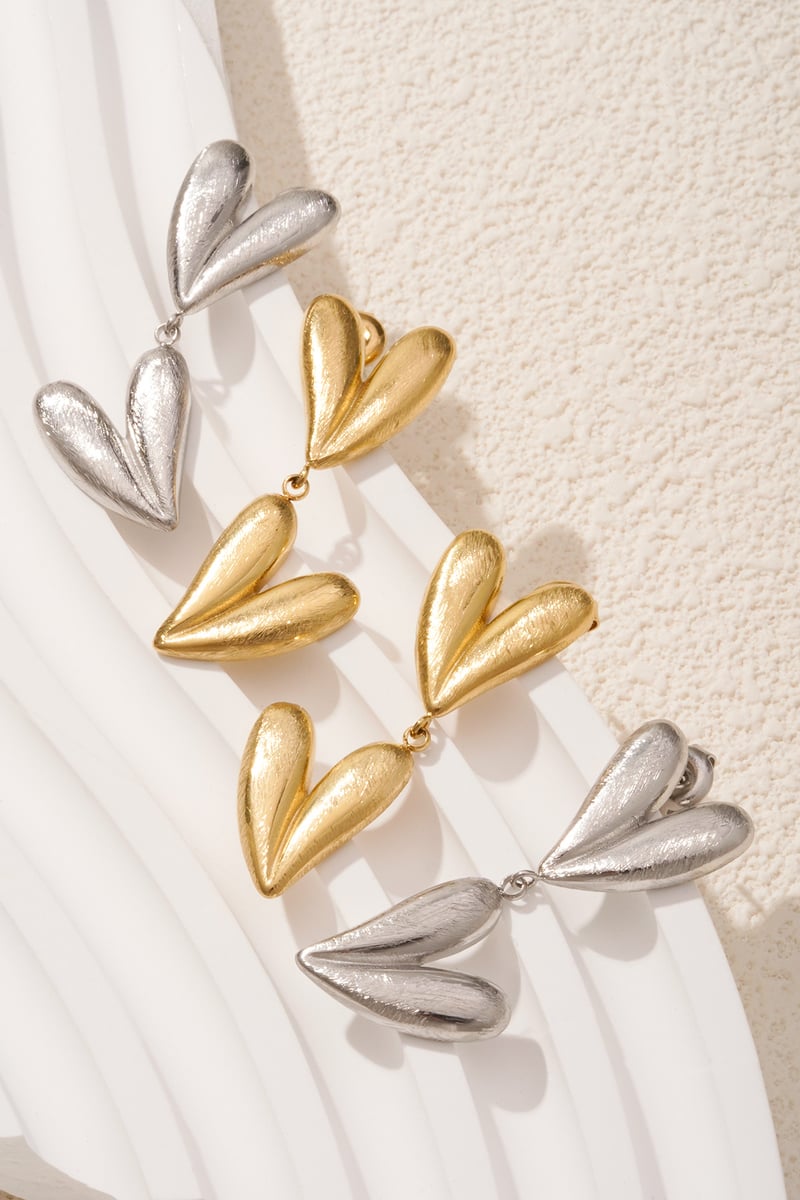 double heart earrings