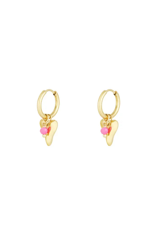 PINK AND HEARTS - OORBELLEN