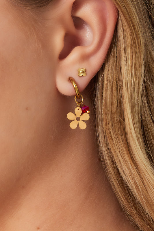 Stainless Steel Drop Earrings Flower Casual Daily