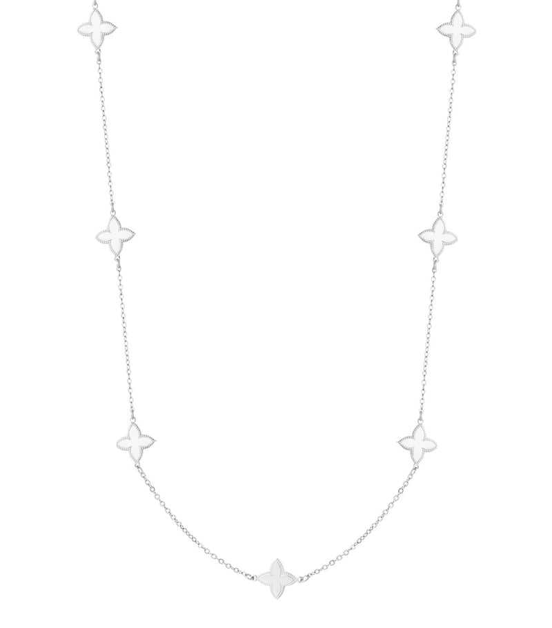 long necklace with clover charms