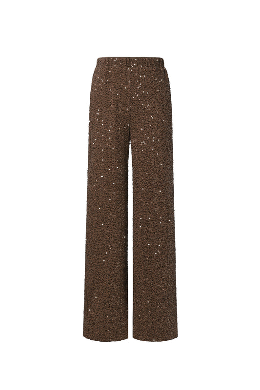 Polyester fiber (polyester) Straight pants Sequins Elegant Fall/Winter  Clothes