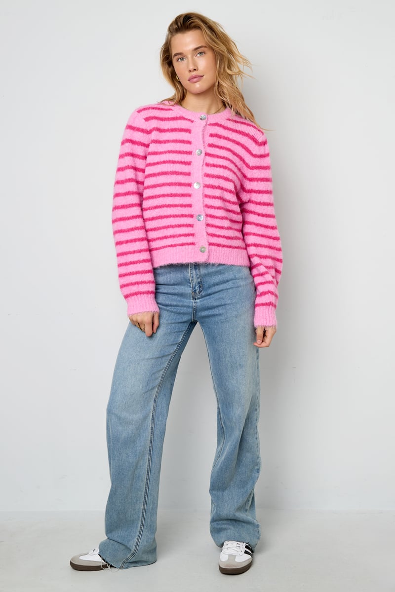 Polyester fiber (polyester) Knit cardigan Stripes Casual Fall/Winter  Clothes