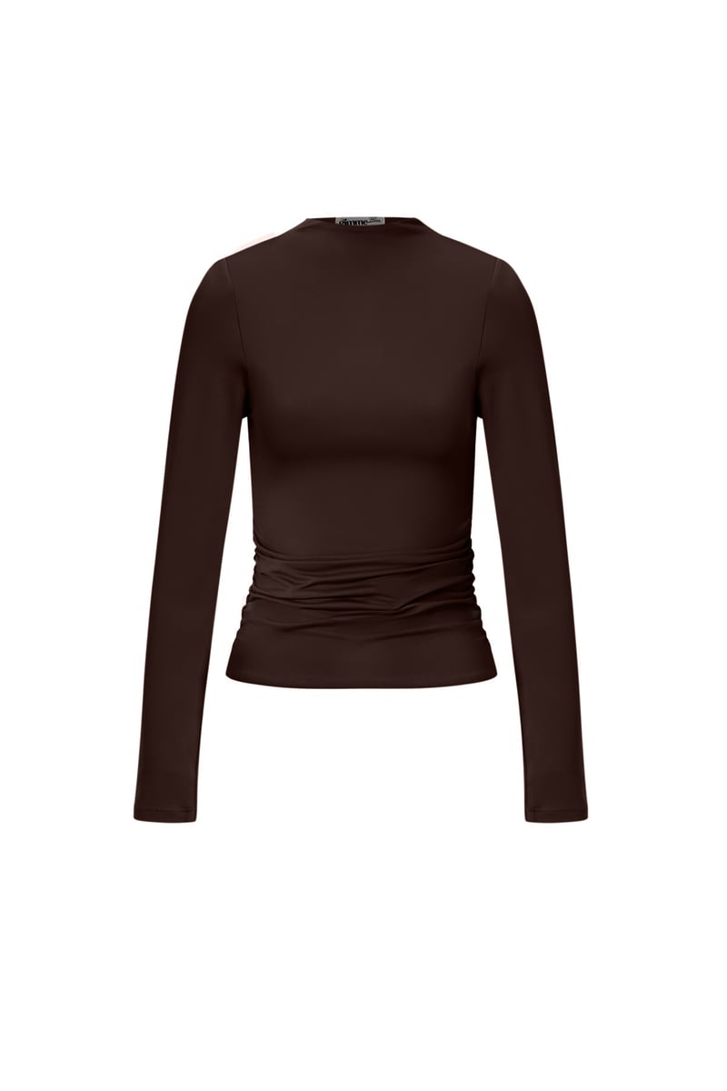 Nylon Long sleeve tops Solid color Basic All Fit  Clothes