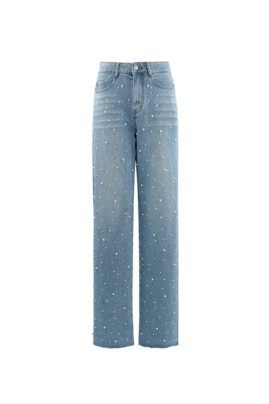 Denim jeans pearl adoration - blue