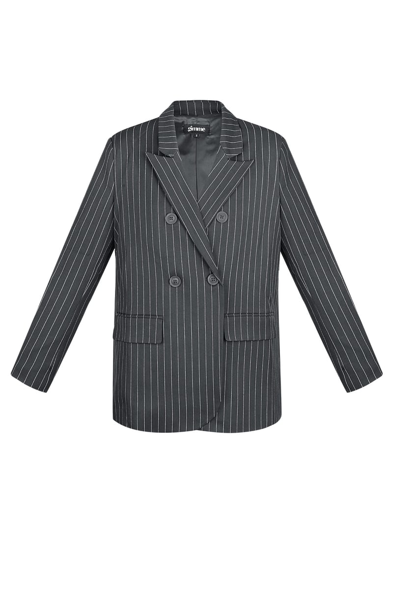 Pinstripe Blazer - Grey