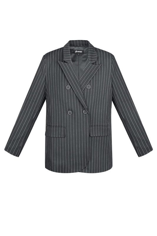 Pinstripe Blazer - Grey