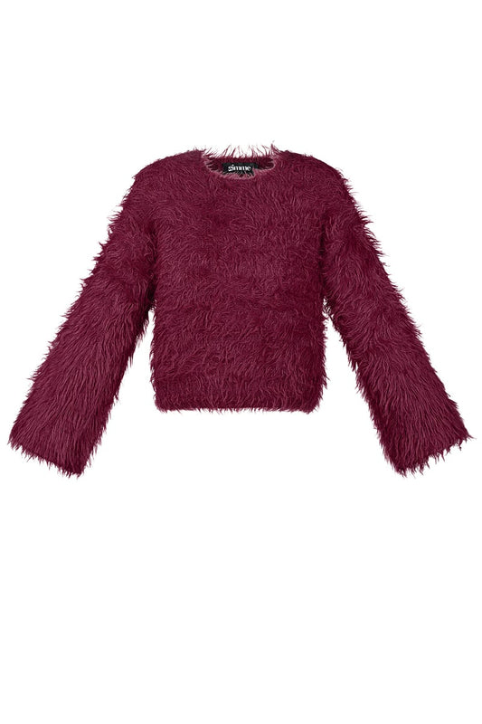 Fluffy finesse top - Burgundy
