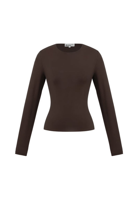 Nylon Long sleeve tops Solid color Basic All Fit  Clothes