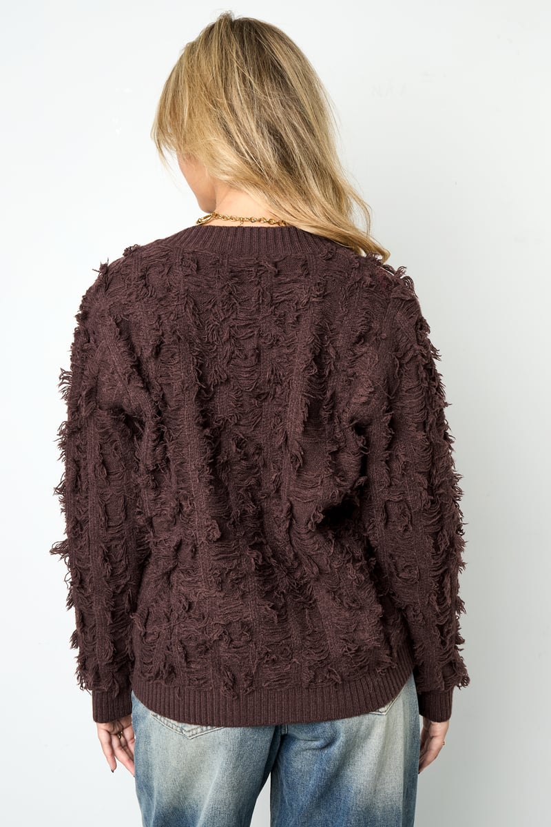 Vneck Fluffy Knit