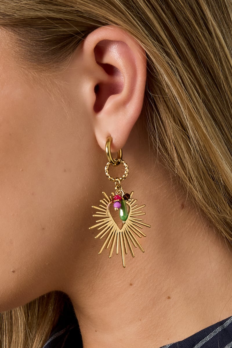 Shining Heart Happy Charm earrings