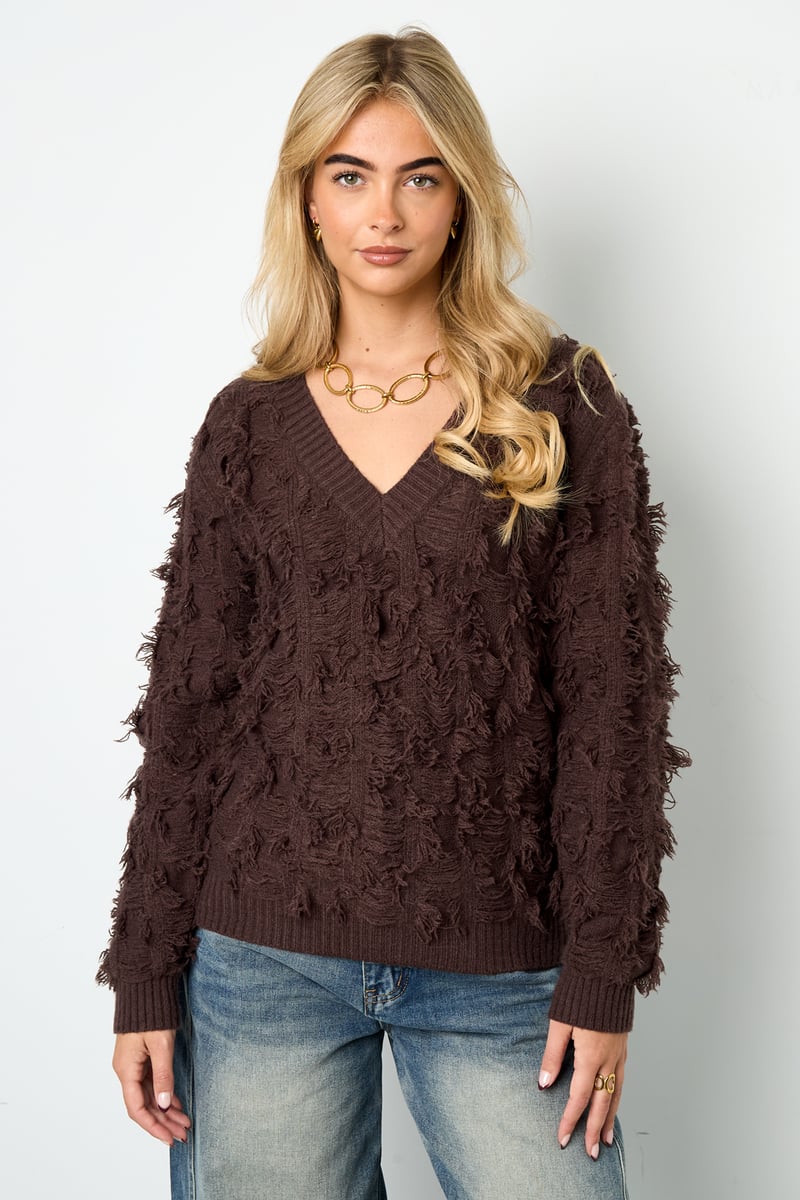 Vneck Fluffy Knit