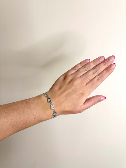 SILVER FLOWERS - ARMBAND