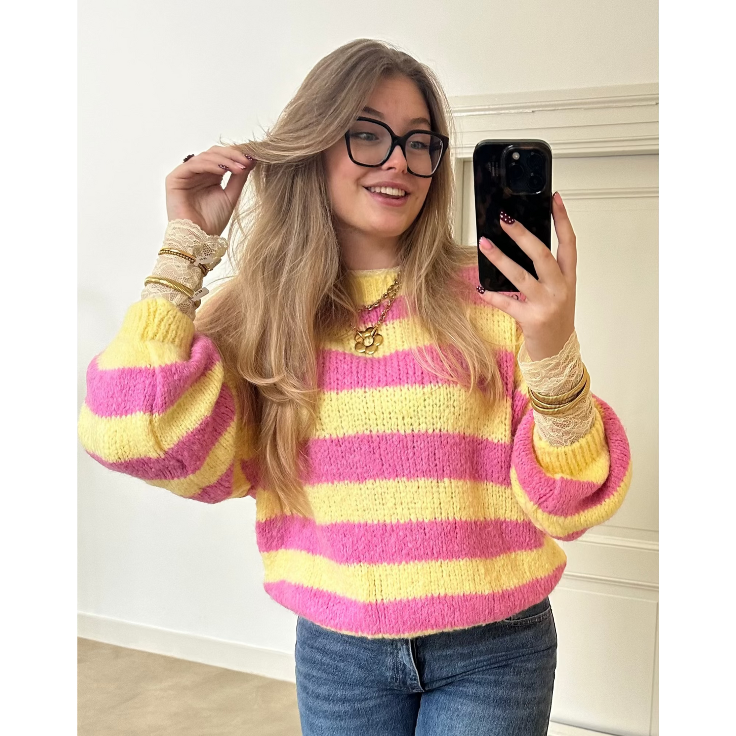 Trui gestreept one size