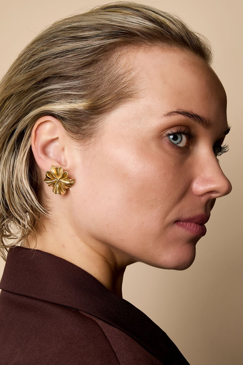 stud oorbellen flower stainless steel