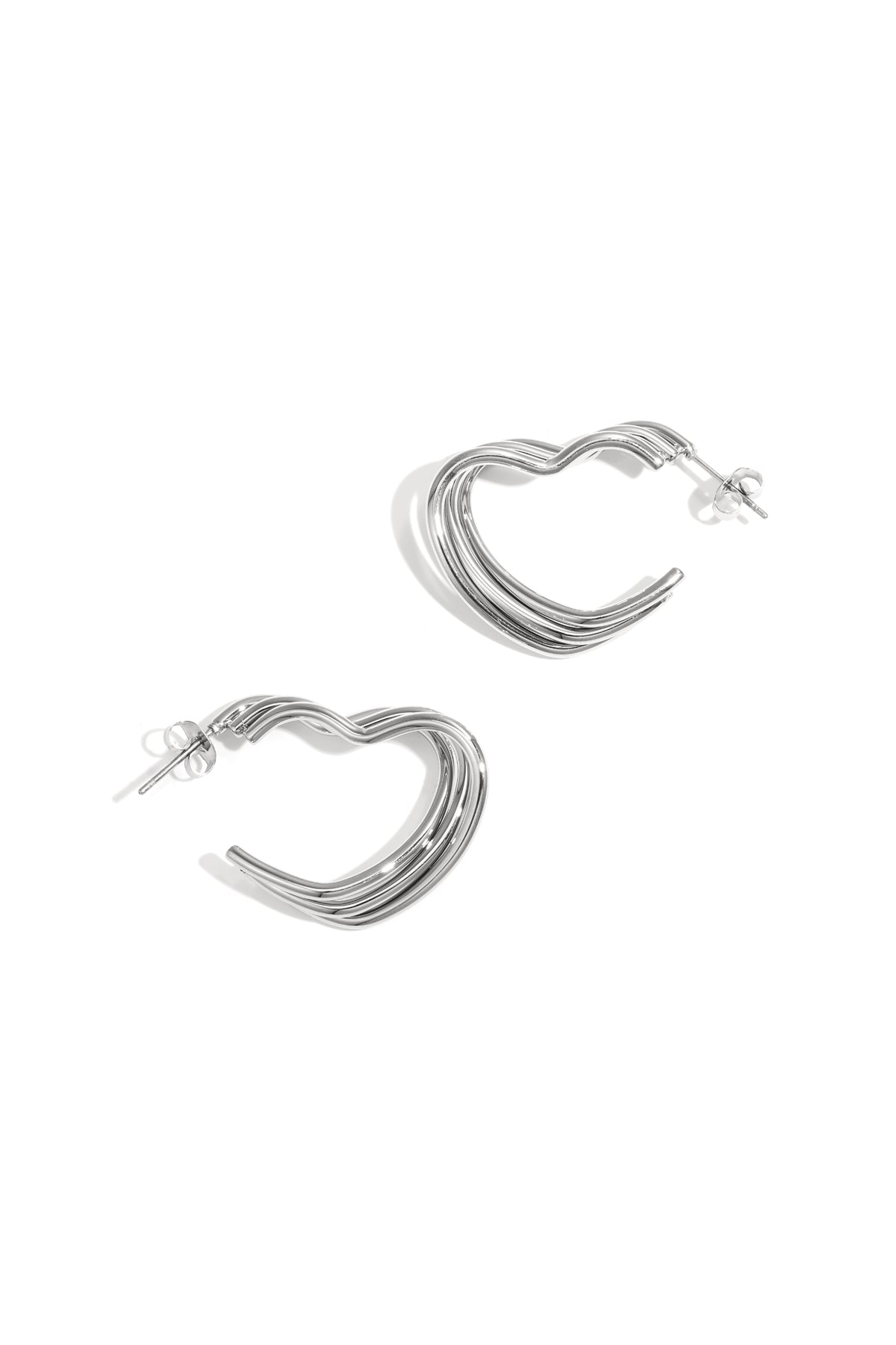 Stainless Steel Hoop Earrings Heart Casual Daily Simple Series Women's jewelry