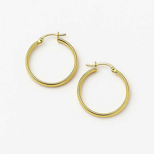 GOLDEN FLAT HOOPS - OORBELLEN