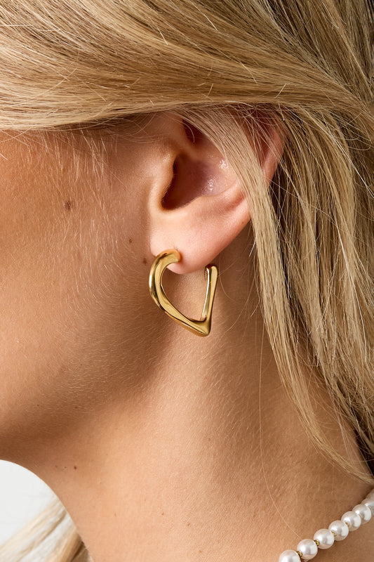 Hoop Earrings Heart Simple Daily Simple Series Women's jewelry