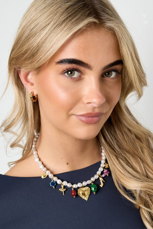 Imitation Pearl Beaded Necklaces Heart Casual Daily Romantic Series Women's jewelry