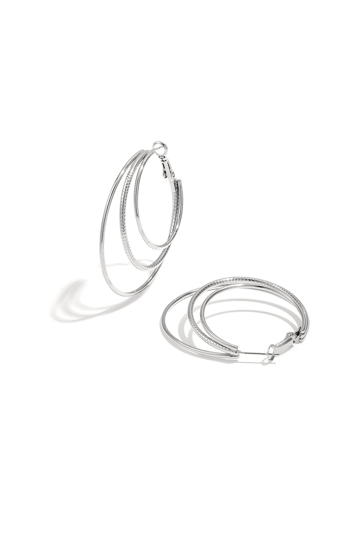 Layered plain hoop earrings