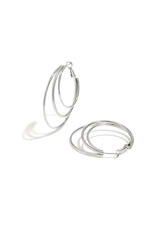 Layered plain hoop earrings