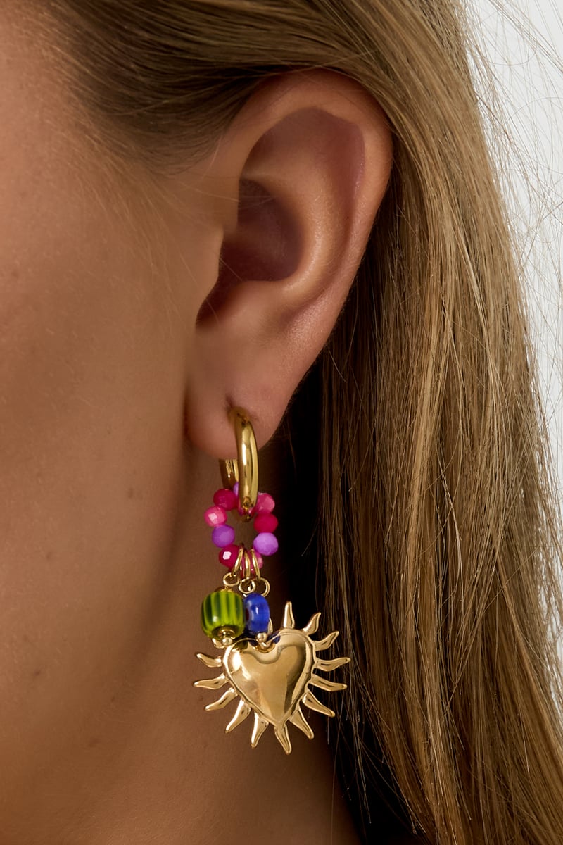 Glowing Heart Happy Charm earrings