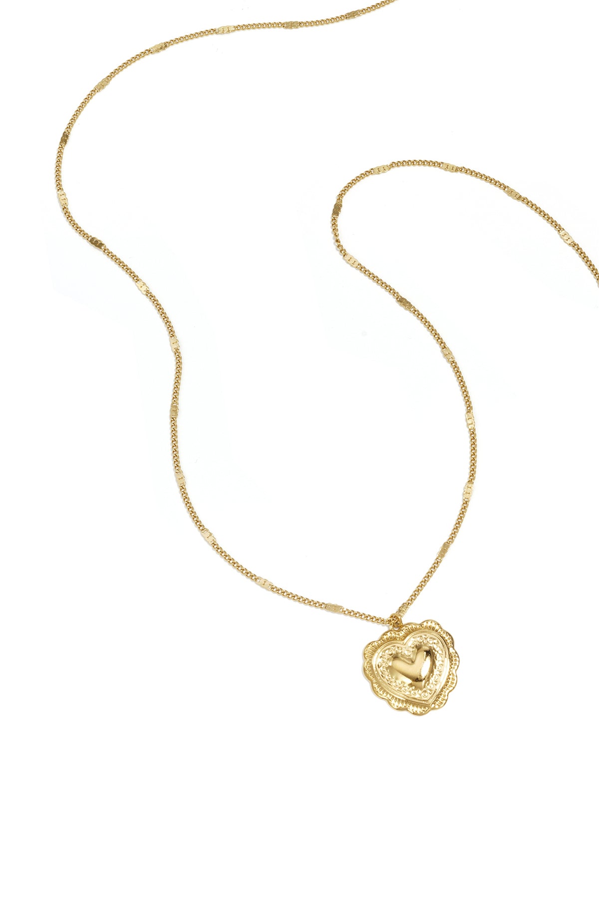 Ketting met platte details en grote hanger