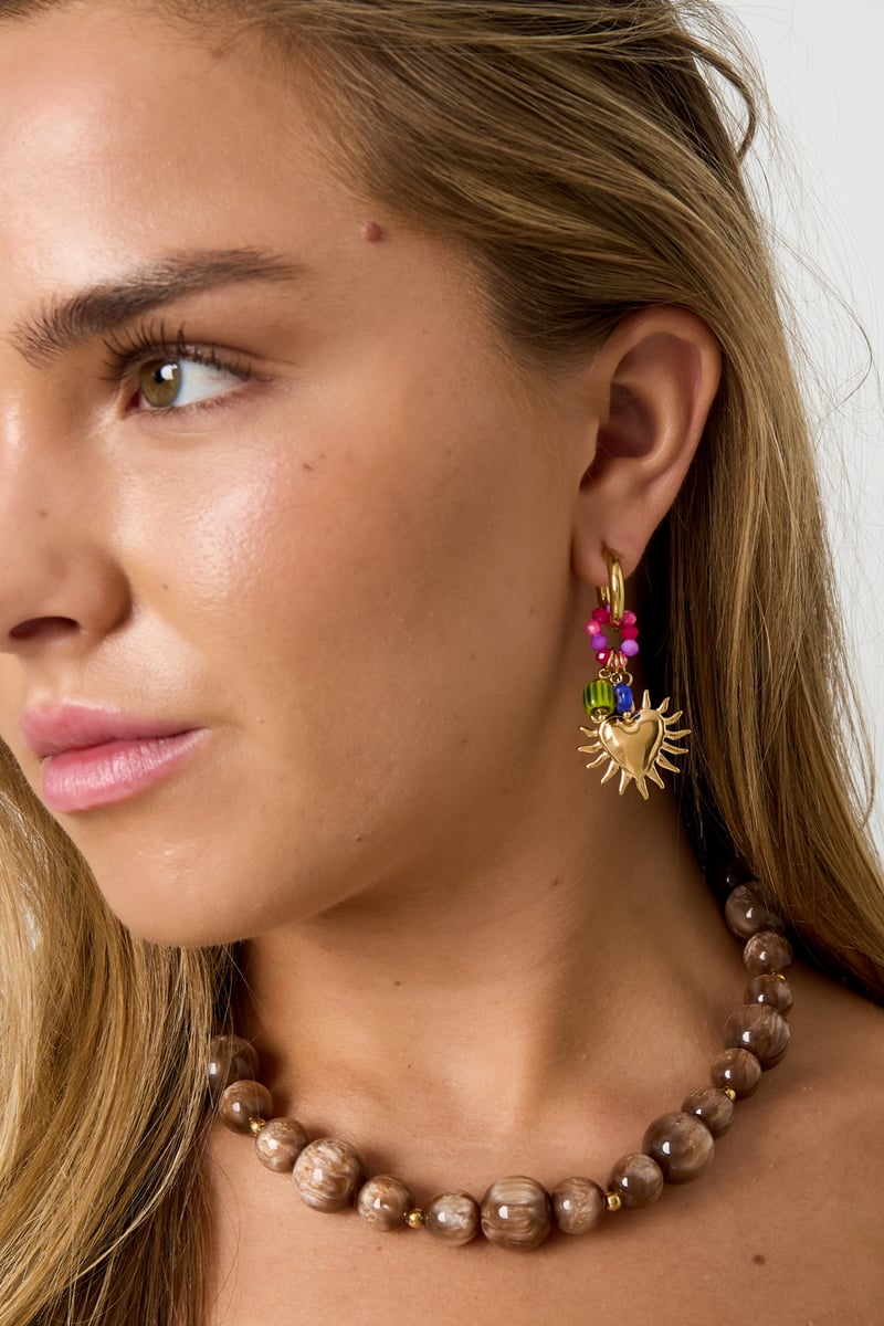 Glowing Heart Happy Charm earrings