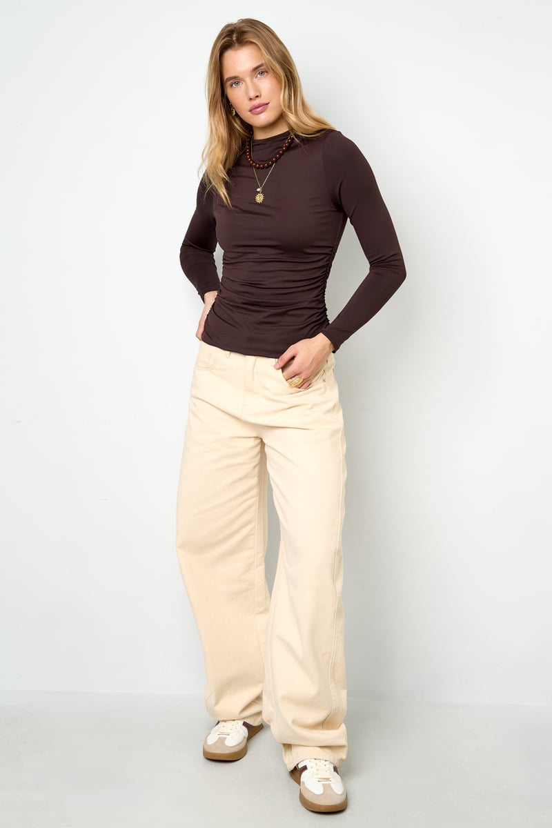 Nylon Long sleeve tops Solid color Basic All Fit  Clothes