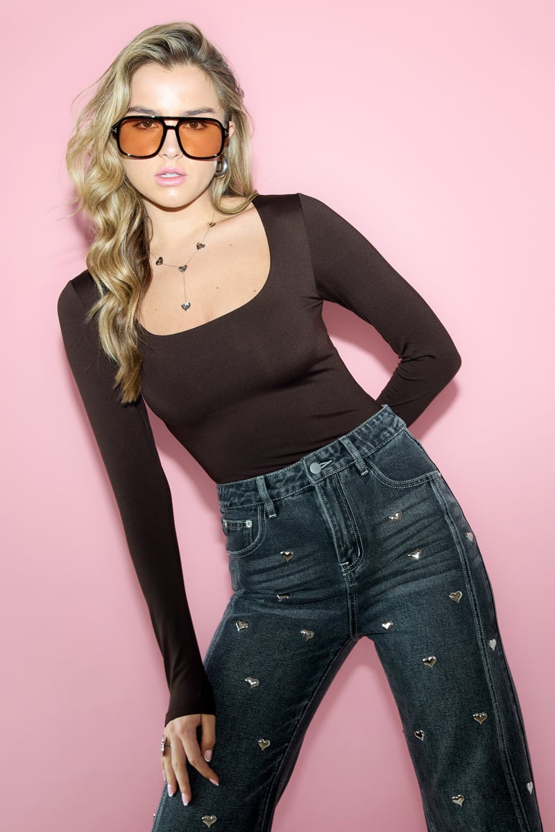 Nylon Long sleeve tops Solid color Basic All Fit  Clothes