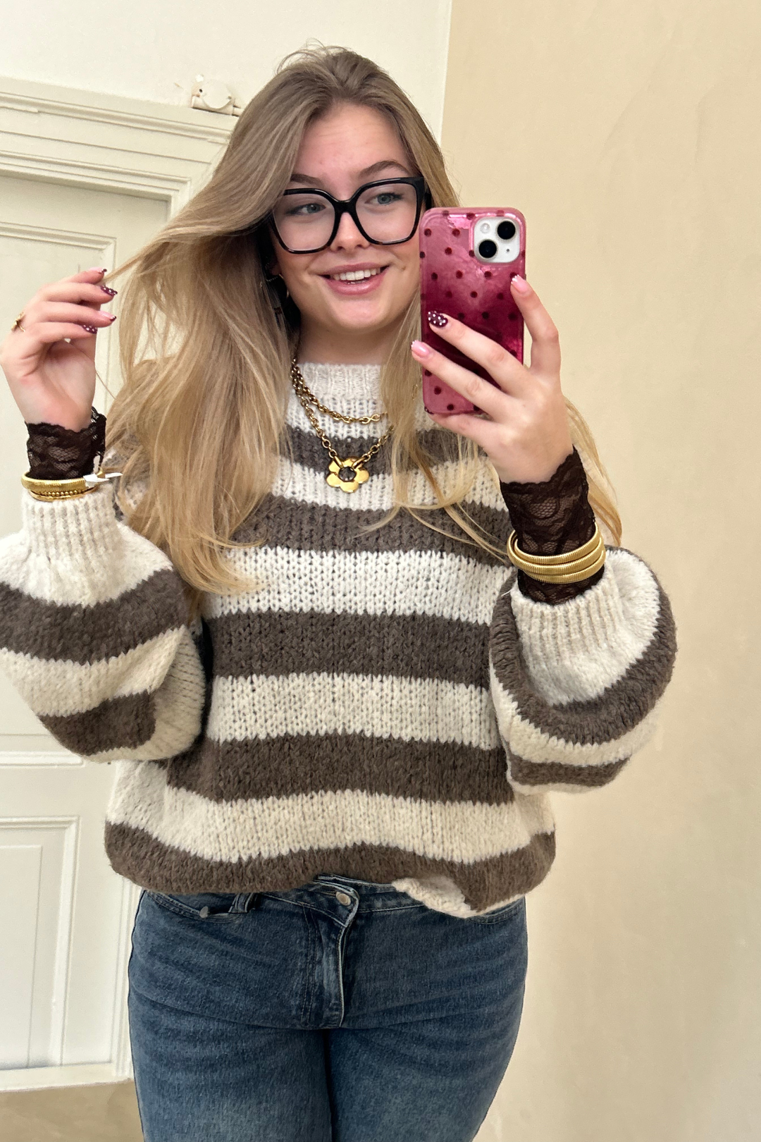 Trui gestreept one size